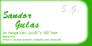 sandor gulas business card